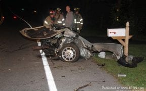 The Good-Will Fire Department responded to the area of 413 Little Britain Road for a motor vehicle accident with a car split in half and entrapment early in the morning on September 16, 2012. One person was medevac'd from the scene. Photos by Bob Root / 1st Responder Newspaper