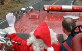On Sunday, December 19th, 2004, members of Good-Will escorted Santa Claus through the district to visit all of the children and pass out hundreds of candy canes. With lights flashing and sirens blaring, the convoy of emergency vehicles made stops at the local residences as well as Price Chopper and Home Depot. Santa then visited the friends and relatives of Good-Will members during the annual Christmas party.
 The first image is a scanned copy of Page 1 of the Mid-Hudson Times published on Wednesday, December 22nd, 2004. (Photos by Paul F. Harrington)